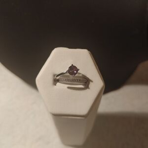 Silver and Purple Stone Ring
